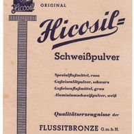 Hicosil Schweißpulver Prospet , Rarität 1948