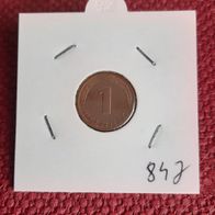 1 Pfennig Münze der BRD 1984 J