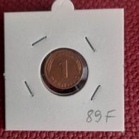 1 Pfennig Münze der BRD 1989 F