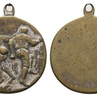 Deutschland einseitige Bronzemedaille o.J. tragbar zwei Fußballspieler