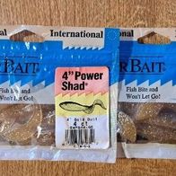 Neu 8 Berkley Power Bait Shad EMPSH4-GD Twister Gummifisch Attractor Gold Dust