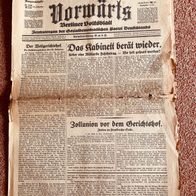 1931 Vorwärts Berliner Volksblatt Sozialdemokraten original Zeitung