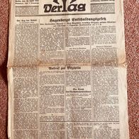 1933 Der Tag, historische Regionalzeitung Berlin, Hugenbergs Entschuldungsgesetz