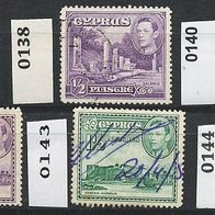 Zypern Mi. Nr. 106 + 138 + 140 A + 142 + 143 + 144 A o <