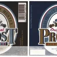Bieretiketten PROST Eberswalder Brauerei † 1993 Eberswalde Lkr. Barnim BL Brandenburg