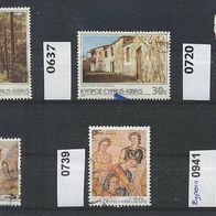 Zypern Mi. Nr. 635 + 637 + 720 + 737 + 739 + 941 o <