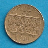 Italien 200 Lire 1990 100 Jahre Verwaltungsgericht