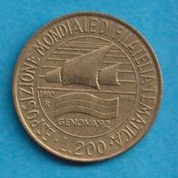 Italien 200 Lire 1992 Weltausstellung