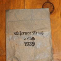 Originale Verleihungstüte Eisernes Kreuz 2. Kl. Hersteller Rudolf Souval - Wien