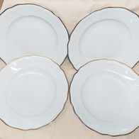 Alt Schönwald Bavaria 46 - 4 vintage Art deco-Suppenteller, Weiß, gold im Set