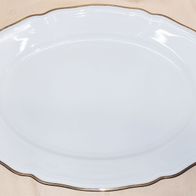 Servierschale, ovaler Teller Weiß, Goldrand, Alt Schönwald, Bavaria 36, No. 2