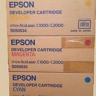 Epson original Toner Developer Set AcuLaser C1000/ C2000 black cyan magenta yellow