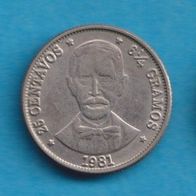 Dominikanische Republik 1/2 Peso 1981 Pablo Duarte