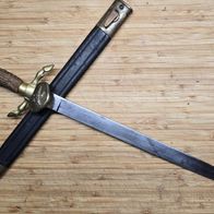 Alter Hirschfänger mit Lederscheide