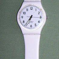 Swatch Damenuhr Armbanduhr Weiß Wasserfest Silikonband Model Gent