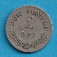 Rumänien 2 Lei 1924 mit Mz. Blitz