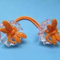 Mädchen Zopfhalter mit Libelle Haargummi orange Zopfgummi Haar Gummiband Schmuck