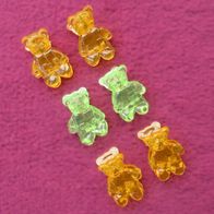 6 Haarklammern Bärchen orange + grün Haarklammer Haarschmuck Haar Spangen Kralle
