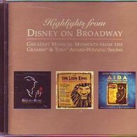 Highlights from Disney on Broadway - CD * Beauty and the Beast, The Lion King, AIDA