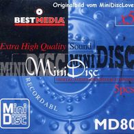 Bestmedia 80er MiniDisc 5er Pack schönes blaues Design selten