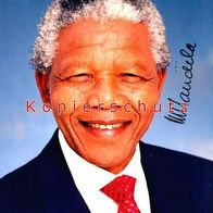 Nelson Mandela -- signiertes Foto ( Repro ) aus Privatsammlung -al-