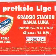 Ticket FK Borac Banja Luka vs FC Lausanne Sport 22.7.2010 Sports Schweiz Bosna