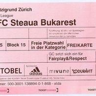 Ticket Grasshopper Club Zürich vs Steaua Bukarest 26.8.2010 Grasshoppers Schweiz
