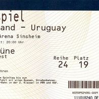 Ticket Deutschland - Uruguay 29.5.2011 Sinsheim Hoffenheim DFB AUF Eintrittskarte