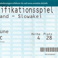 Ticket Deutschland - Slowakei 6.6.2007 DFB SFZ Slovensko Slovakia Hamburg Fußball