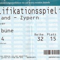 Ticket Deutschland vs Zypern 17. 11. 2007 Hannover DFB CFA Kibris Kibris Cyprus