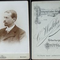 CdV Stuttgart um 1900 Porträt Herr mit Bart - Atelier C. Walther, Stuttgart