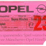 Ticket FC Bayern München vs Borussia Dortmund 12. 5. 1990 Eintrittskarte Fußball