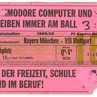Ticket FC Bayern München vs VfB Stuttgart 15.11.1988 Eintrittskarte Fußball FCB