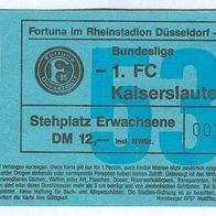 Ticket Fortuna Düsseldorf -1. FC Kaiserslautern 18. 5.1991 Eintrittskarte Fußball