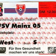 Ticket KFC Uerdingen 05 - 1. FSV Mainz 25.5.1997 Eintrittskarte FC Bayer Krefeld