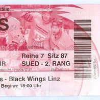 Ticket Eishockey Vienna Capitals vs EHC Black Wings Linz 26.12.2008 Wien BWL BW