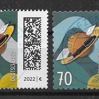 A129) BRD/ Bund 2022 Welt der Briefe Mi. Nr. 3673 + selbstklebende gestempelt