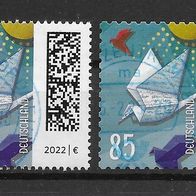 A130) BRD/ Bund 2022 Welt der Briefe Mi. Nr. 3645 + 52 selbstklebende gestempelt