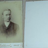 CdV vor 1900 Halle Saale Junger Mann - Porträt