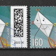 A133) BRD/ Bund 2022 Welt der Briefe Mi. Nr. 3647 + selbstklebende gestempelt