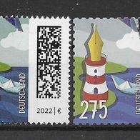 A135) BRD/ Bund 2022 Welt der Briefe Mi. Nr. 3657 + selbstklebende gestempelt