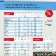 Flyer ÖBB Fahrplan Vierschanzentournee Salzburg Bischofshofen 6.1.2014 Skisprung
