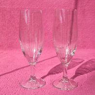 Vintage DDR Sektglas 2 St. feiner Linienschliff 60er Jahre Sekt Flöte Kelch 16cm