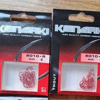 Neu! 40 Kensaki 8010R6 Haken Farbe: Rot Größe: 6 Trout Forellenhaken Forelle