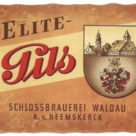ALT ! Bieretikett Schlossbrauerei Waldau † 1974 (Heemskerck) Vohenstrauß-Waldau