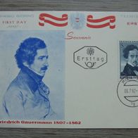 Österreich Ersttagskarte 1110 100. Todestag Friedrich Gauermann Maler 1962
