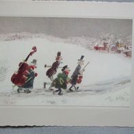 Reproduktion Bild Grafik von Walter Trier "Musiker im Schnee"