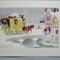 Reproduktion Bild Grafik von Walter Trier "Postkutsche im Schnee"