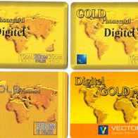 4 verschiedene Prepaid Telefonkarten - Digitel GOLD Card , gebraucht und leer