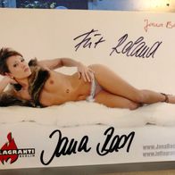 Autogrammkarte Erotik-Star Jana Bach - Original - Signiert - gut